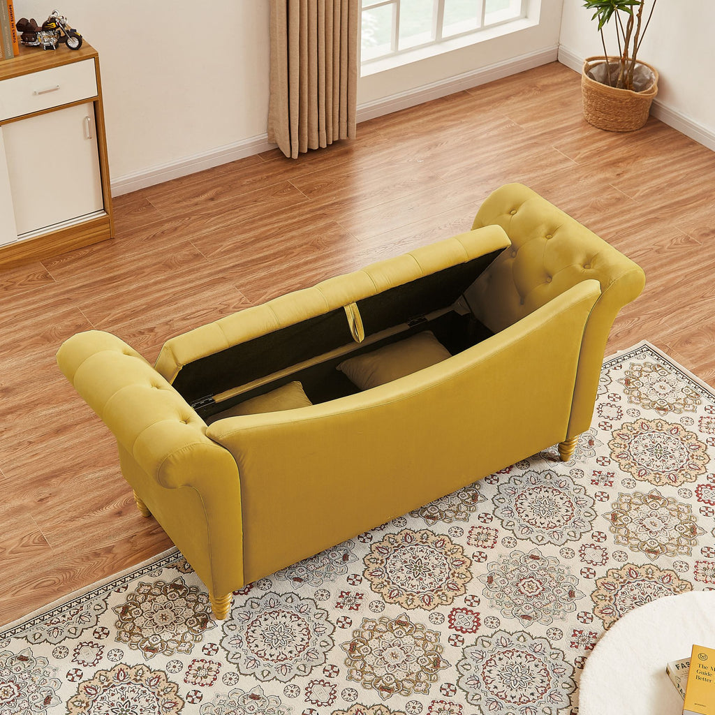 Velvet U Shape Backrest Sofa with Storage J858178