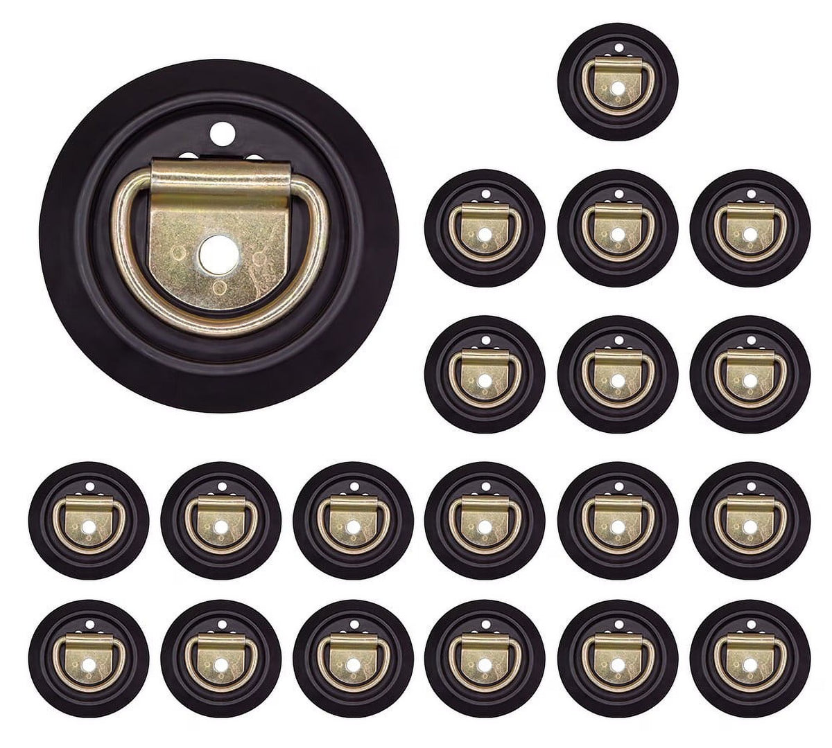 20 Pack Recessed D-Ring Tie-Down Anchor with Plastic Pan Fittings Y48094