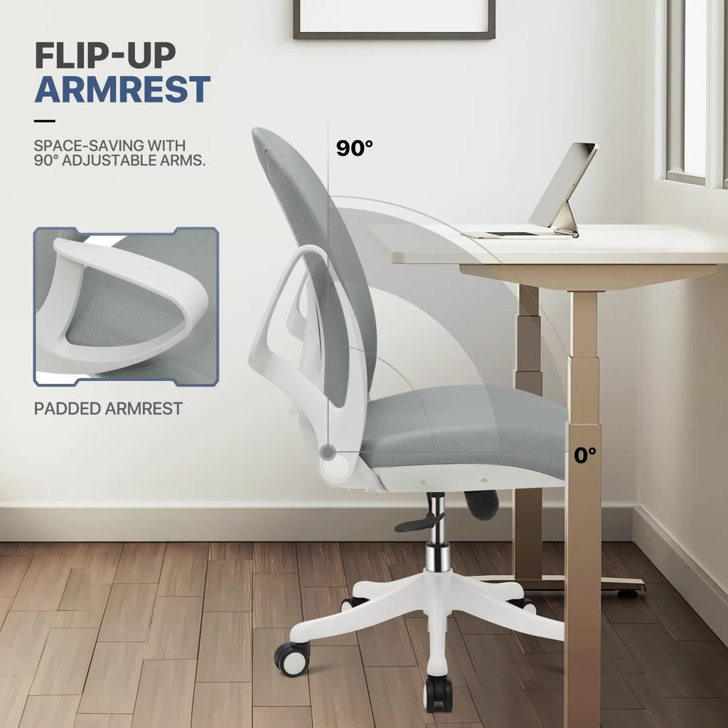 Grey Standing Computer Desk with Monitor Shelf D967849