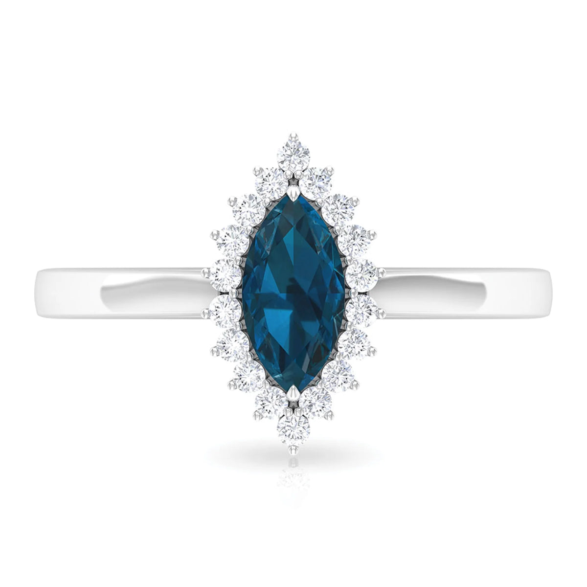 18K White Gold Diamond Halo Engagement Ring K253546
