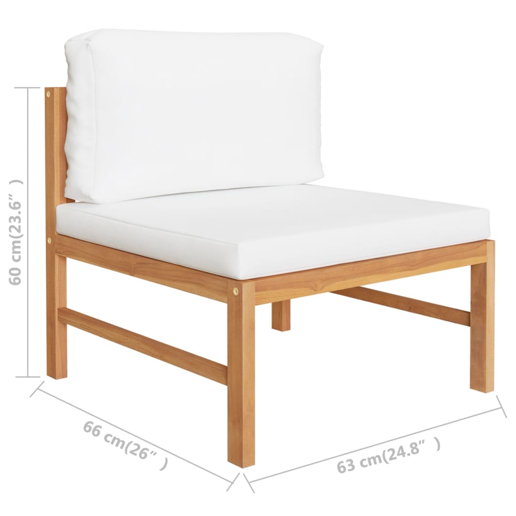 Cream Cushions Solid Teak Wood Sofa G879