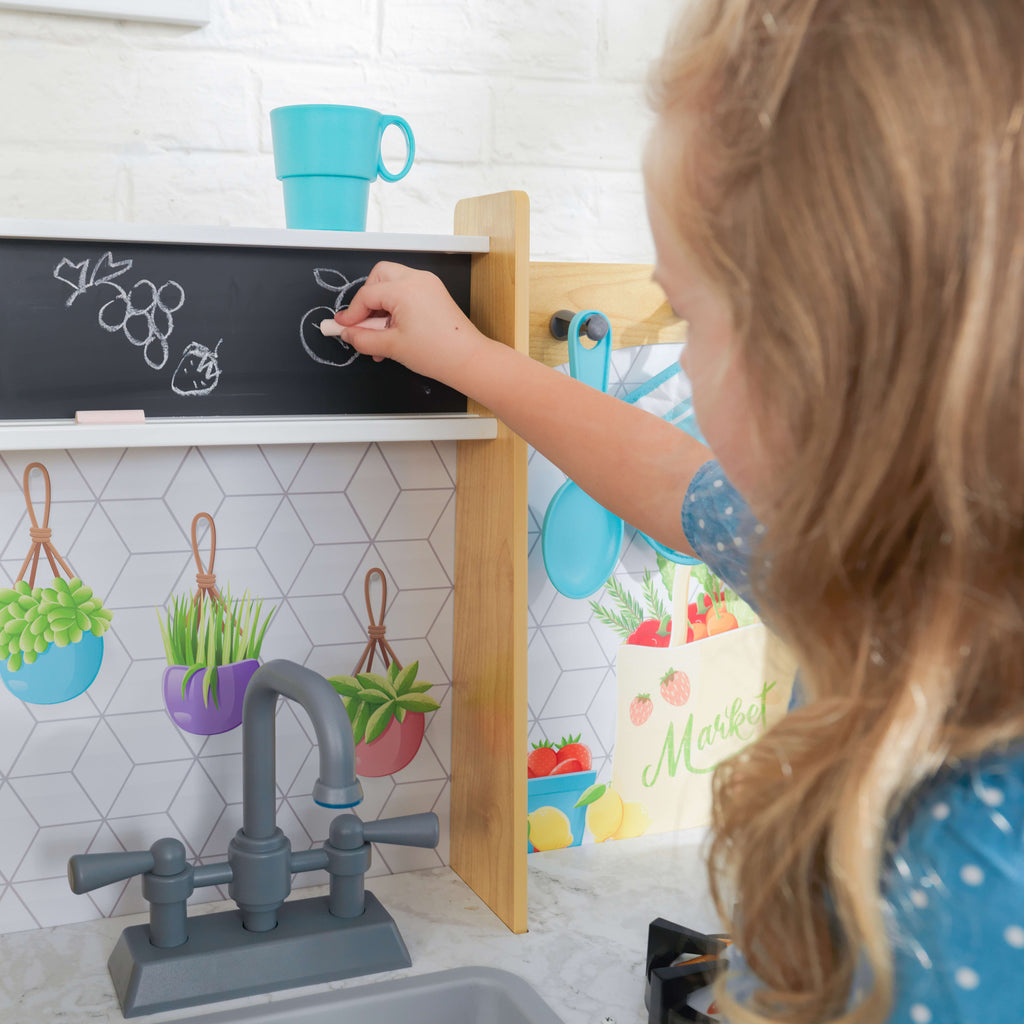 Play Kitchen with Lights and Sounds, Working Ice Maker and 22 Accessories K903