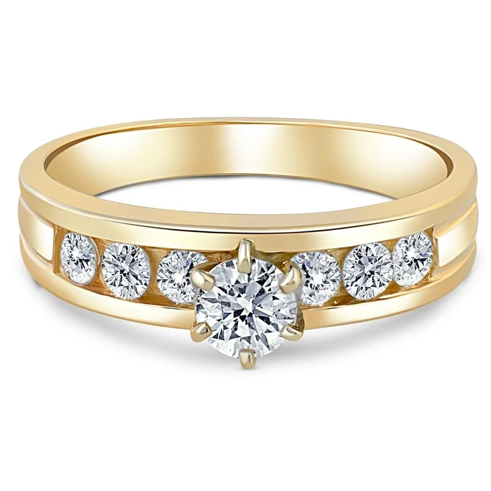 14K Yellow Gold Diamond Engagement Ring P1088