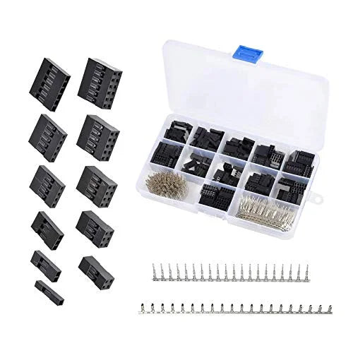 620pcs 2.54mm Pitch JST SM Housing Dupont Connector Kit and JST XH Crimp Pins Assortment Kit G76116