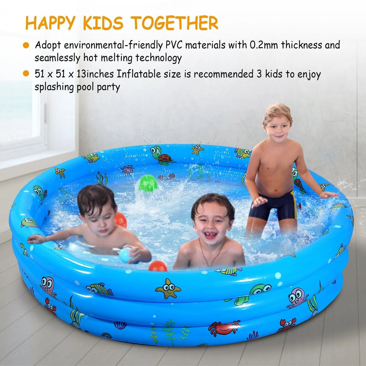 Inflatable Swimming Pool for 3 Kids 51" L46171