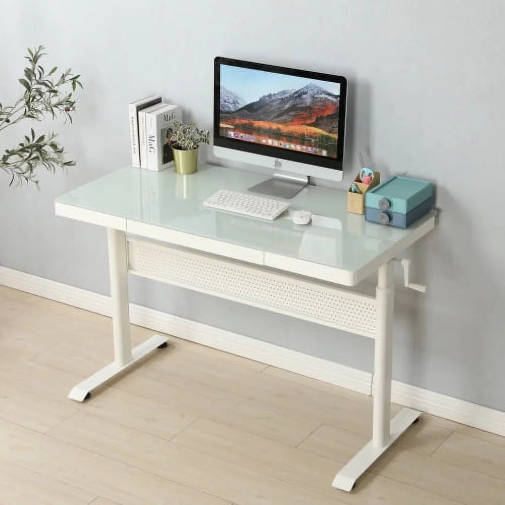 48 x 24 Inches Tempered Glass Adjustable Height Standing Desk H912