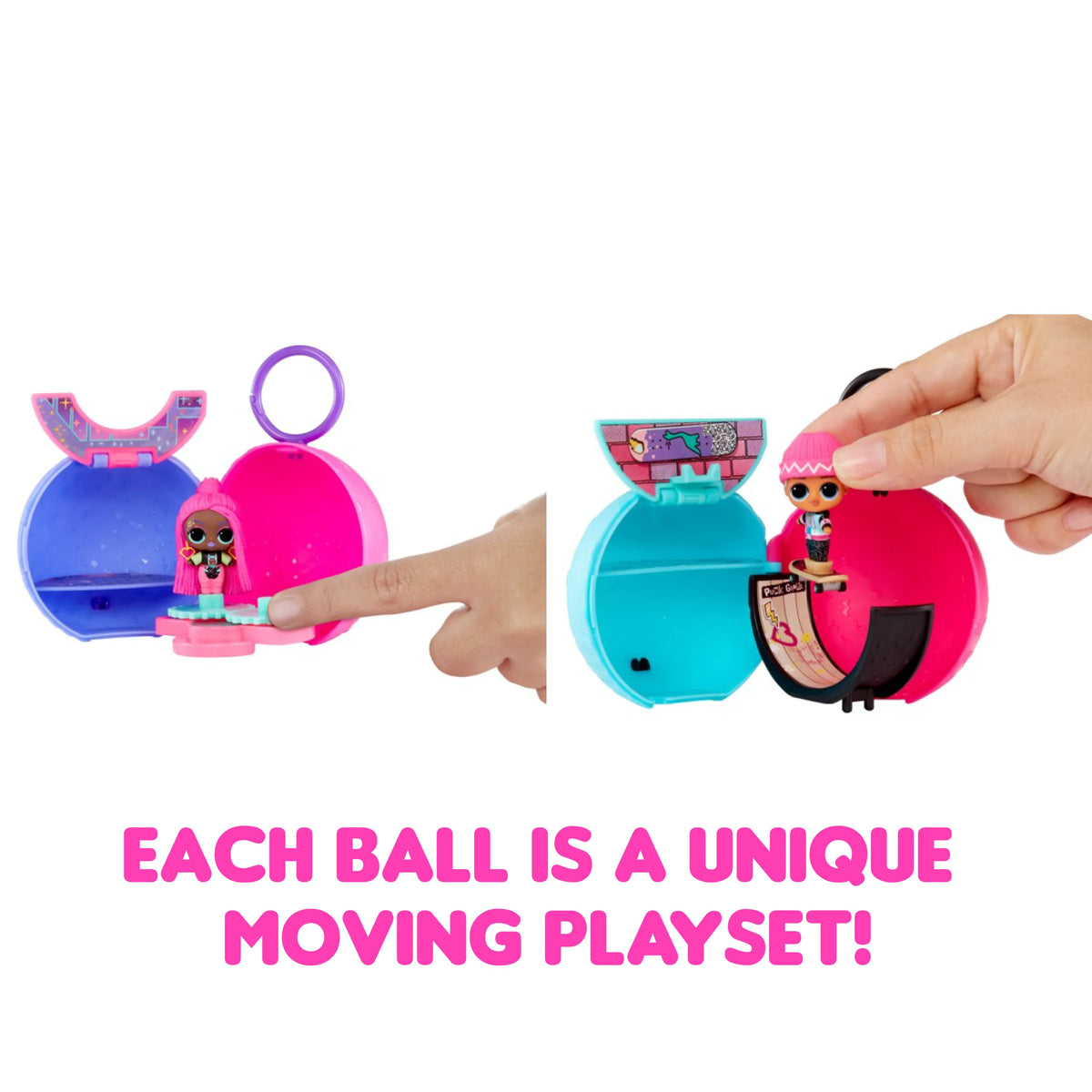 Mini LOL Surprise Move & Groove with Mini OMG Fashion Doll, Surprises, Mini Dolls, Collectible Dolls, Moving Ball Playset D706