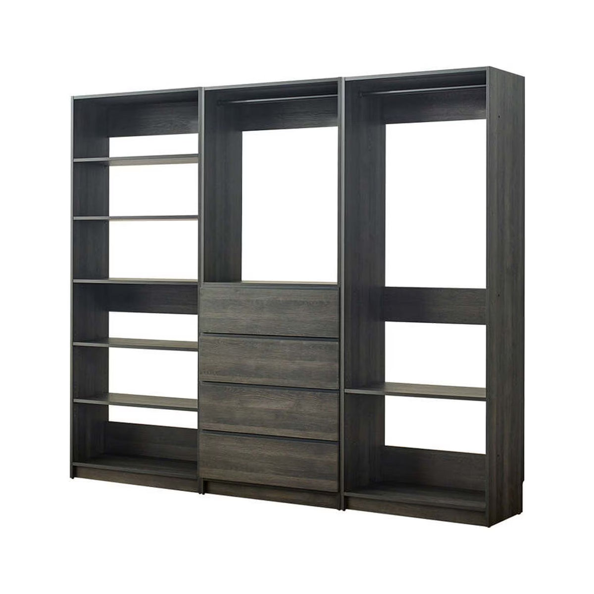 Gray Freestanding Wood Closet System V76546
