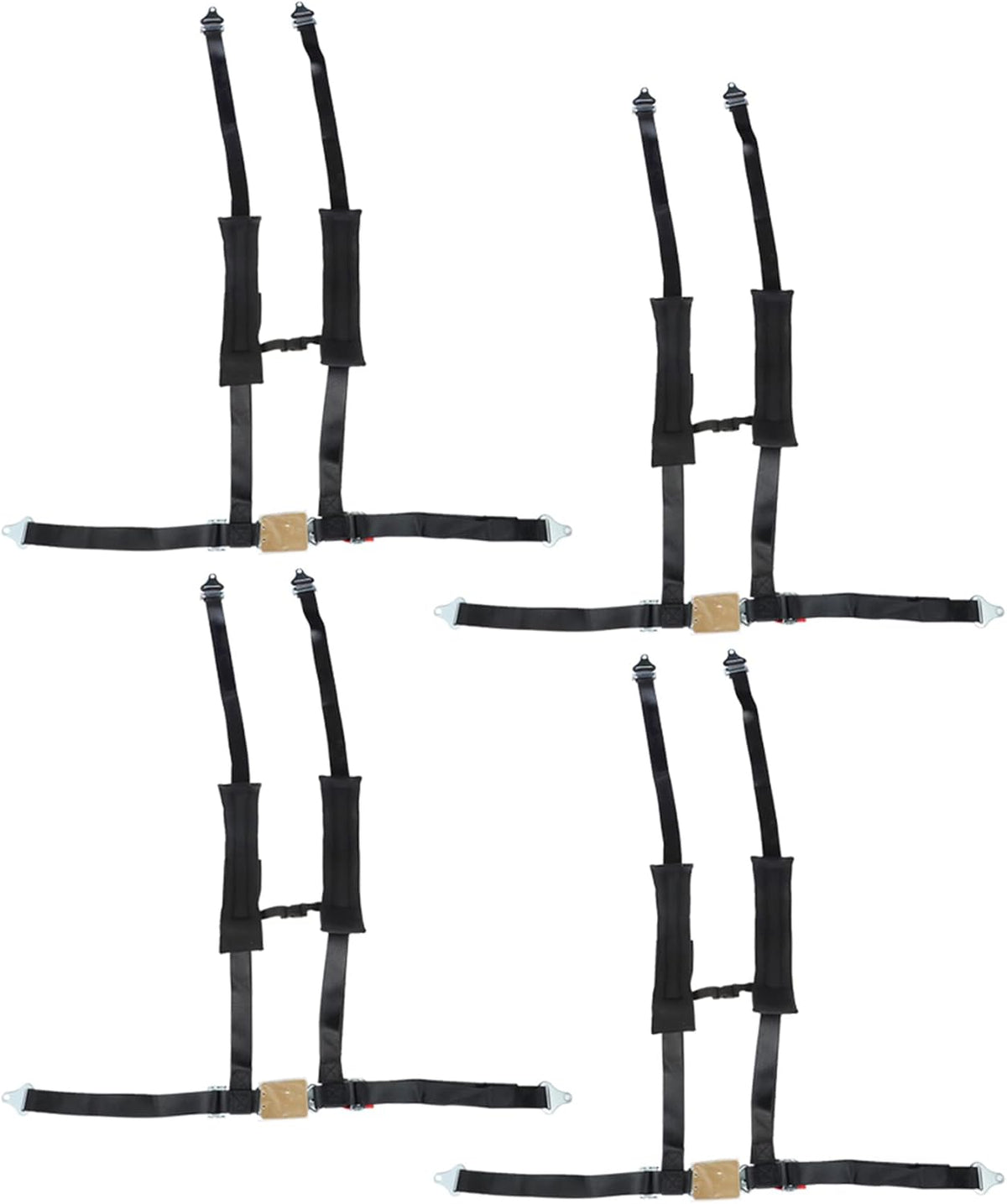 4 Pack Black 4 Point Harness 2 Straps J91116