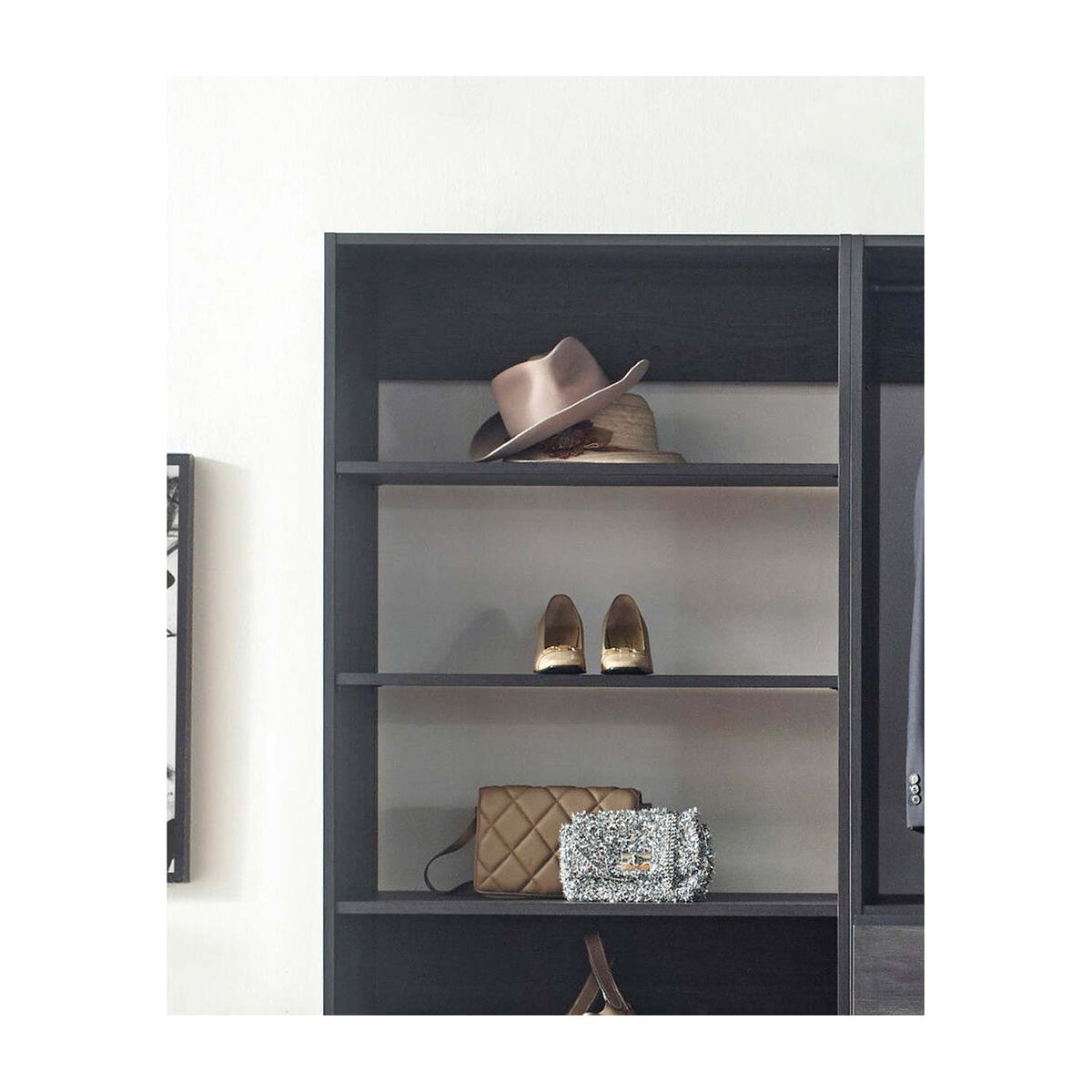 Gray Freestanding Wood Closet System V76546