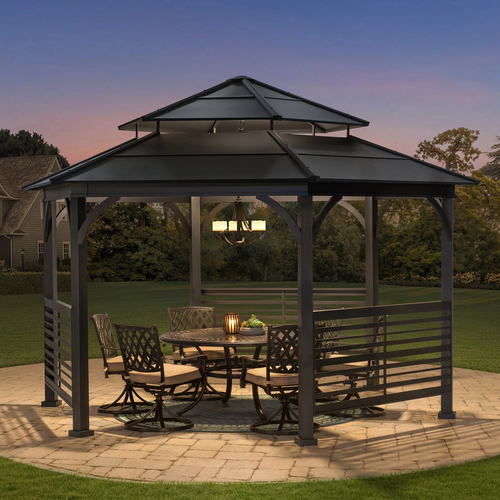 14.7 ft. x 14.7 ft. Hexagon Hardtop Gazebo L24707