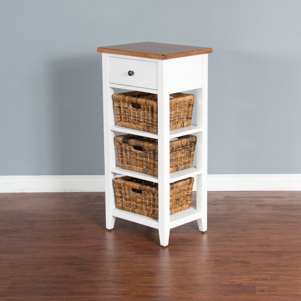 White & Natural Storage Rack M29069