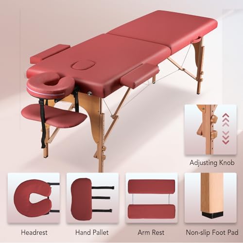 Portable Massage Table 2 Fold with Bag Black P47304