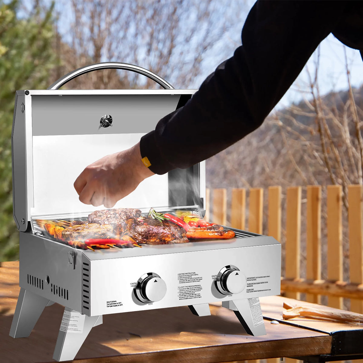 20,000 BTU Stainless Steel Propane Grill N676984