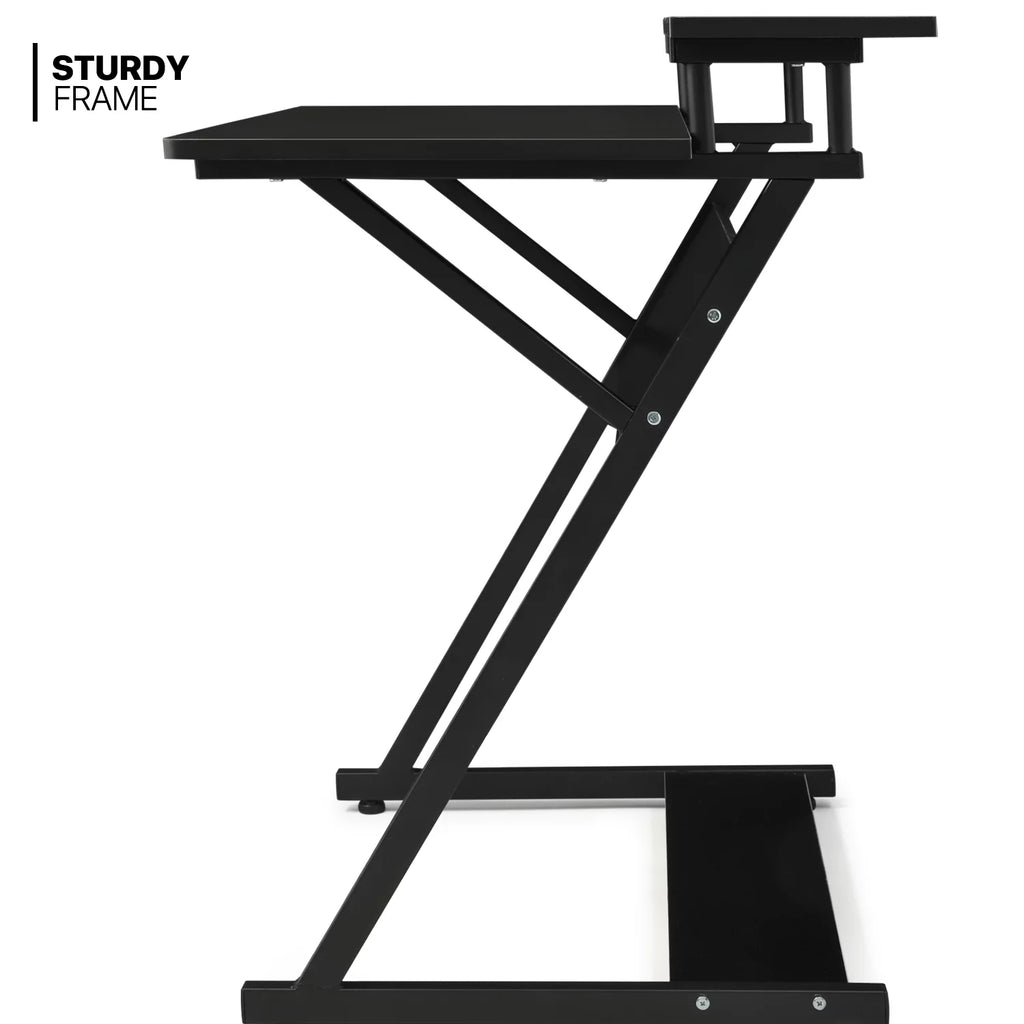 Grey Standing Computer Desk with Monitor Shelf D967849