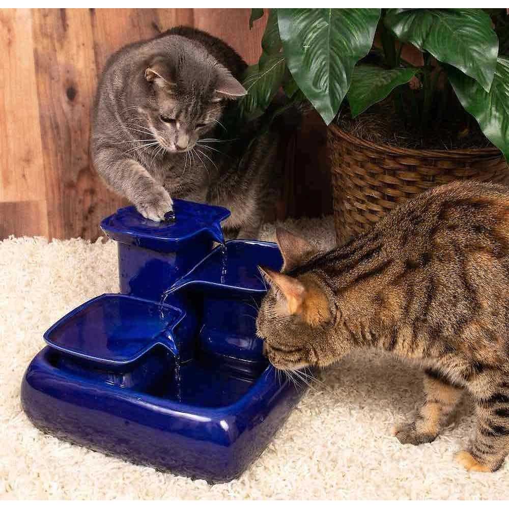 Ceramic Cat Water Fountain J8376