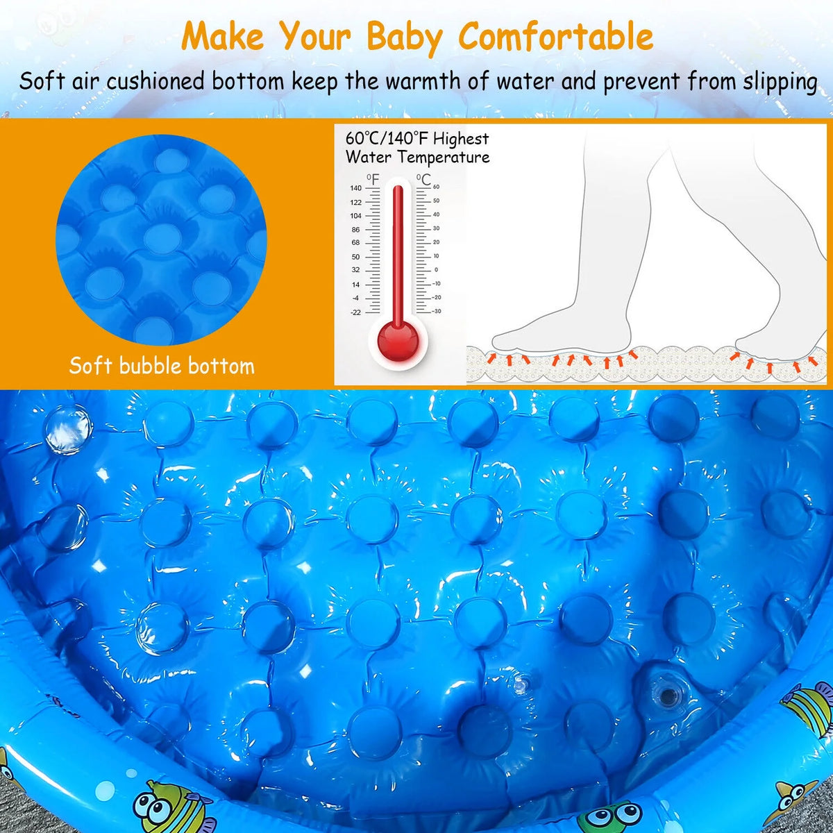 Inflatable Swimming Pool for 3 Kids 51" L46171