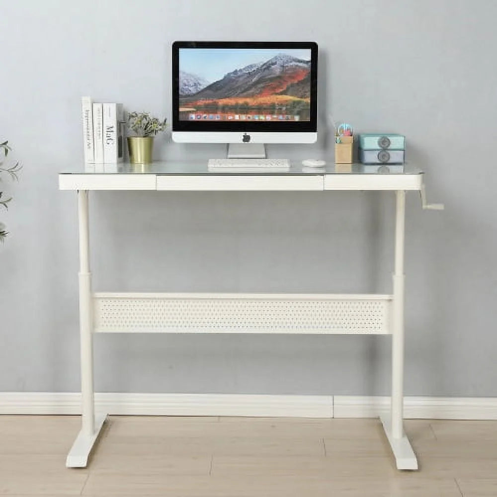 48 x 24 Inches Tempered Glass Adjustable Height Standing Desk H912