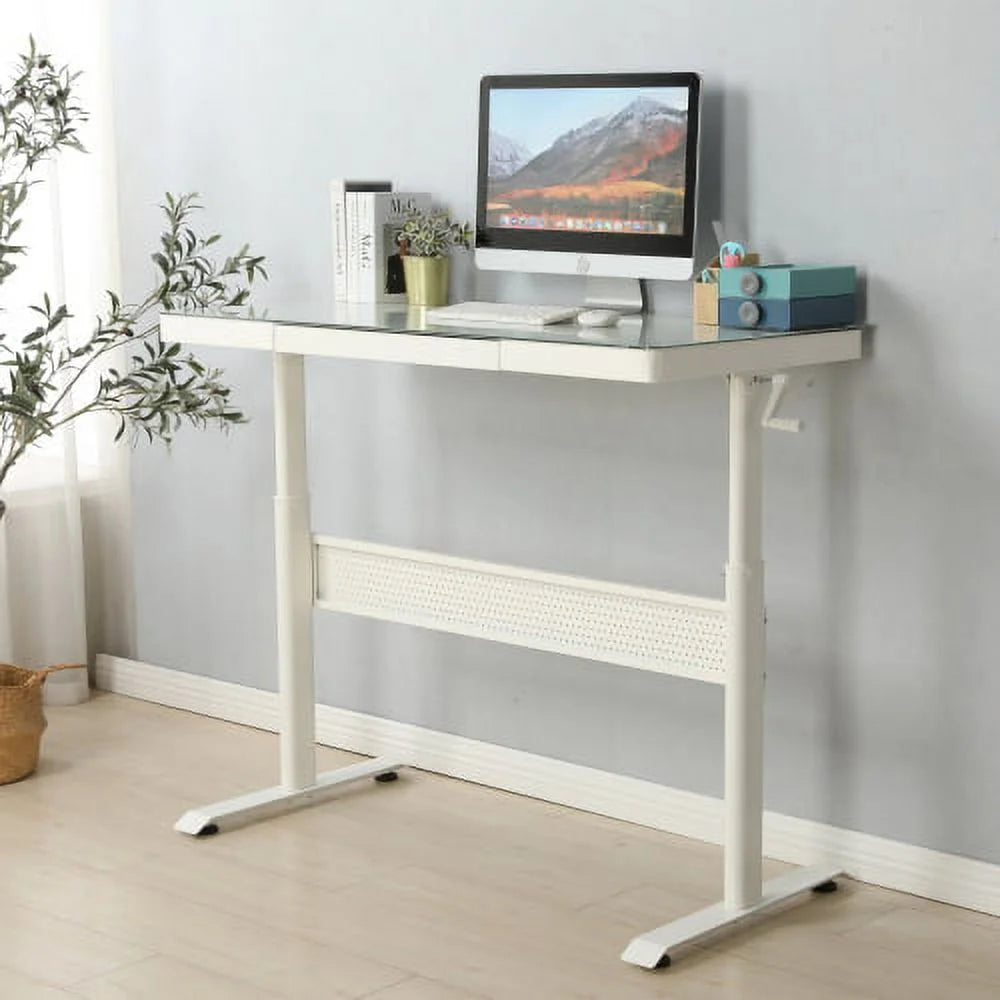 48 x 24 Inches Tempered Glass Adjustable Height Standing Desk H912