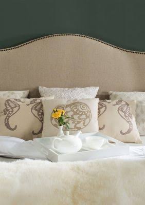 Hemp Queen Headboard Brass Nail Head U692