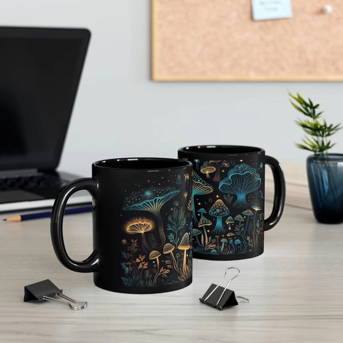 Black Mushroom Mug 2PCS I69745