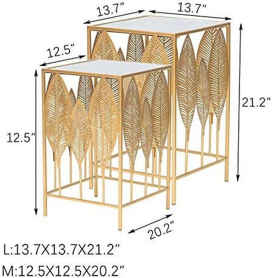 Gold Metal Slim Console Table Set of 2 T648