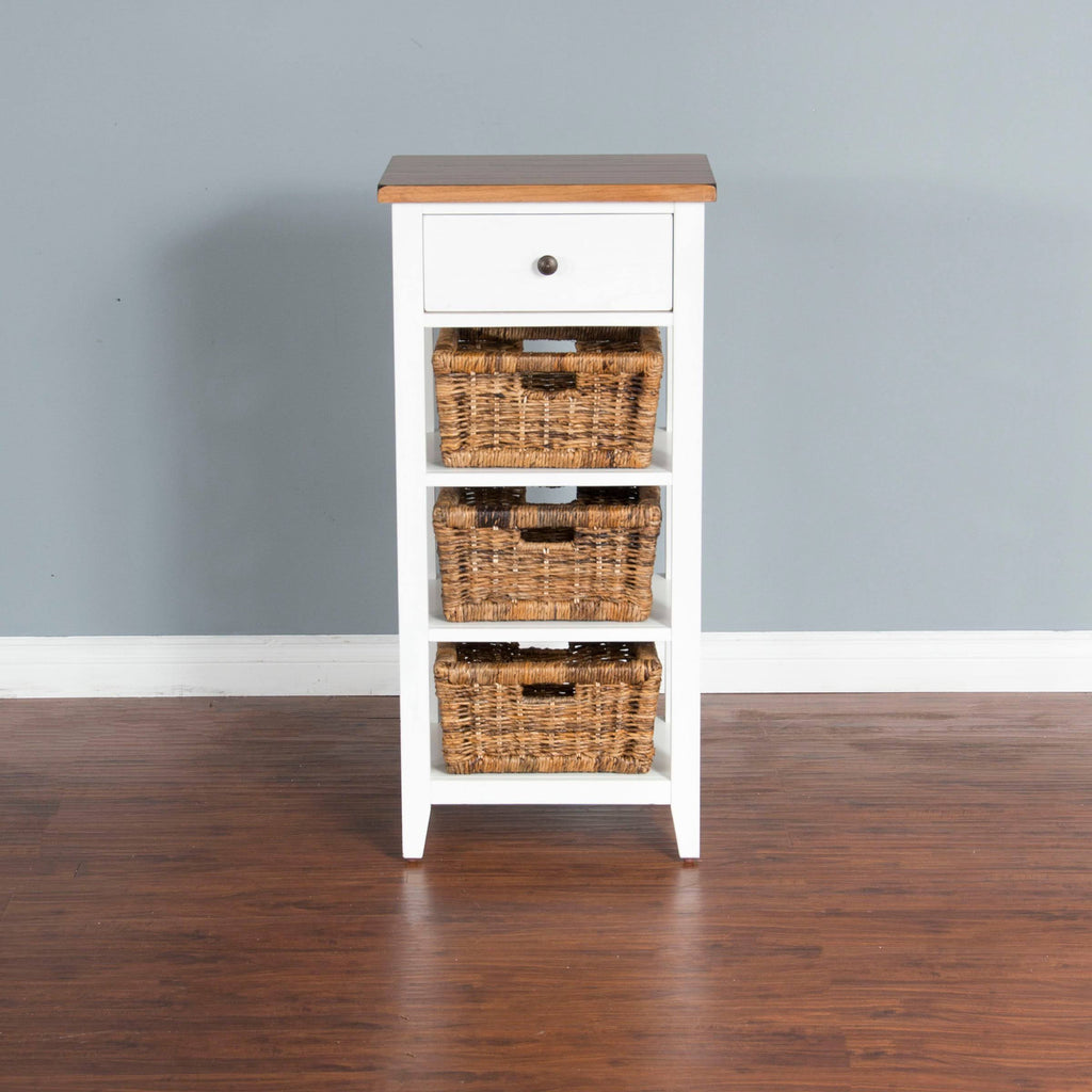 White & Natural Storage Rack M29069
