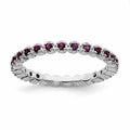 Sterling Silver Amethyst Stackable Ring I86345