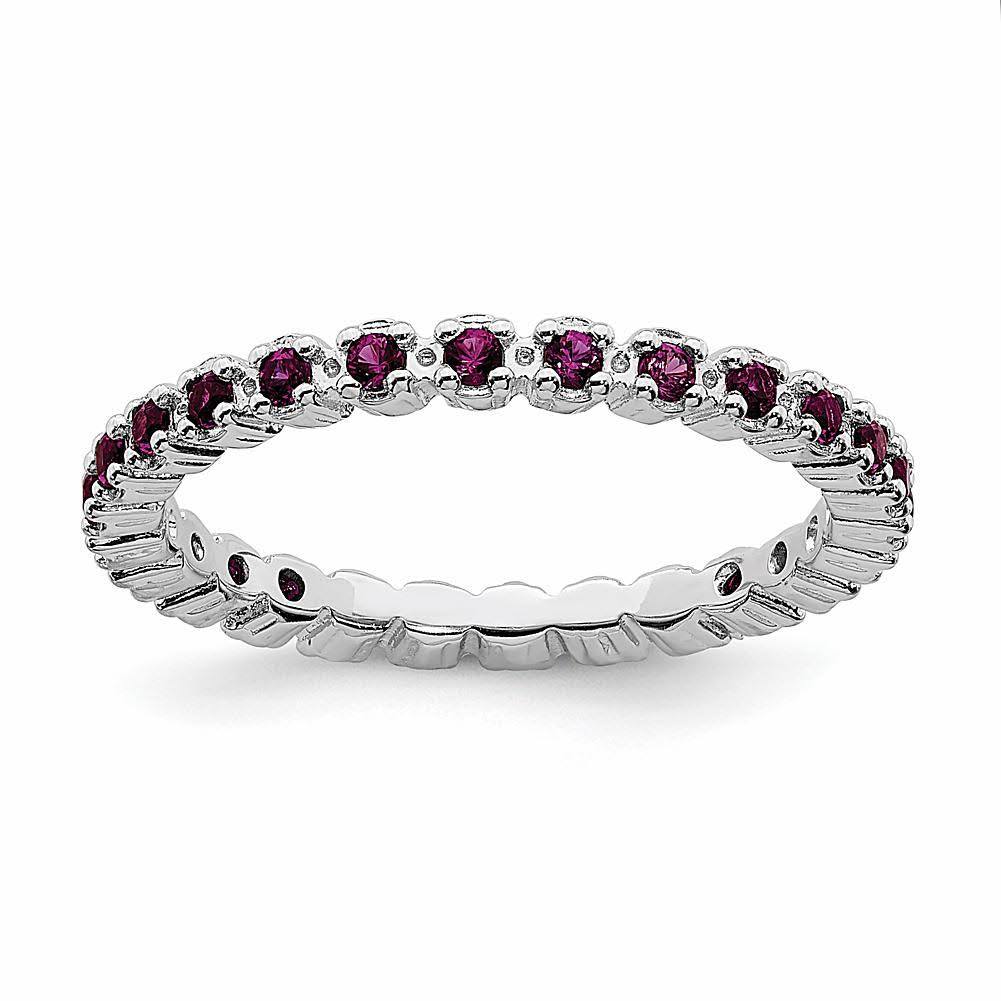 Sterling Silver Amethyst Stackable Ring I86345