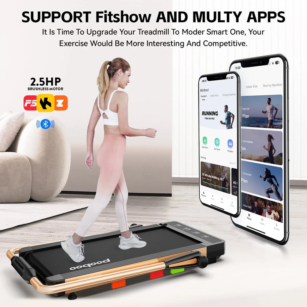 0.8-12MPH 2in1 Folding Under Desk Treadmill 2.5HP Brushless Electric Treadmill I194