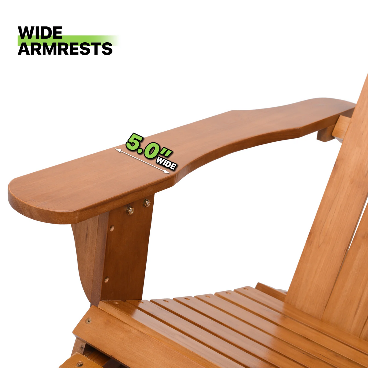Set of 3 Teak Outdoor Folding Adirondack Chairs with Side Table Y710246