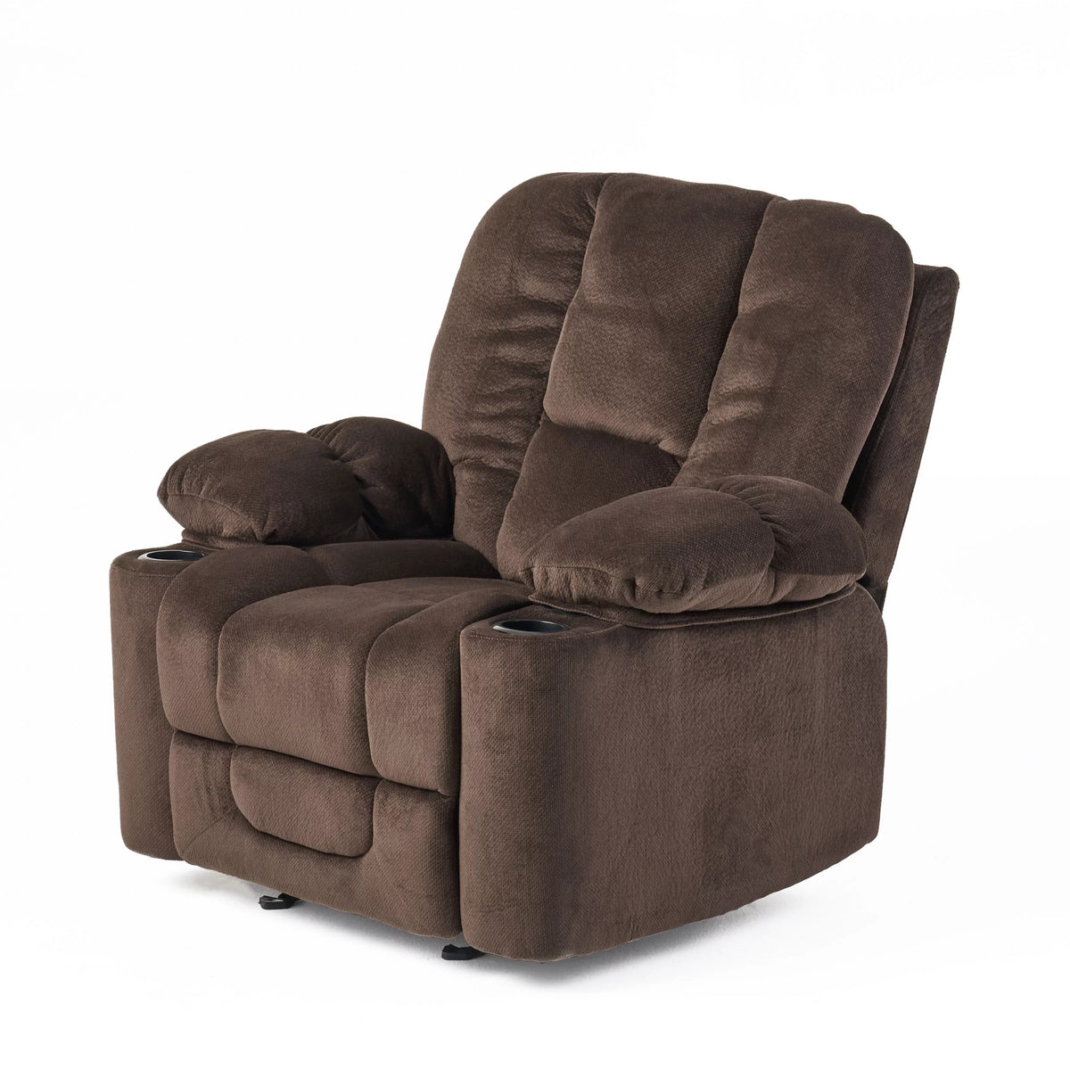 Chocolate Brown and Black Fabric Tufted Recliner K8116