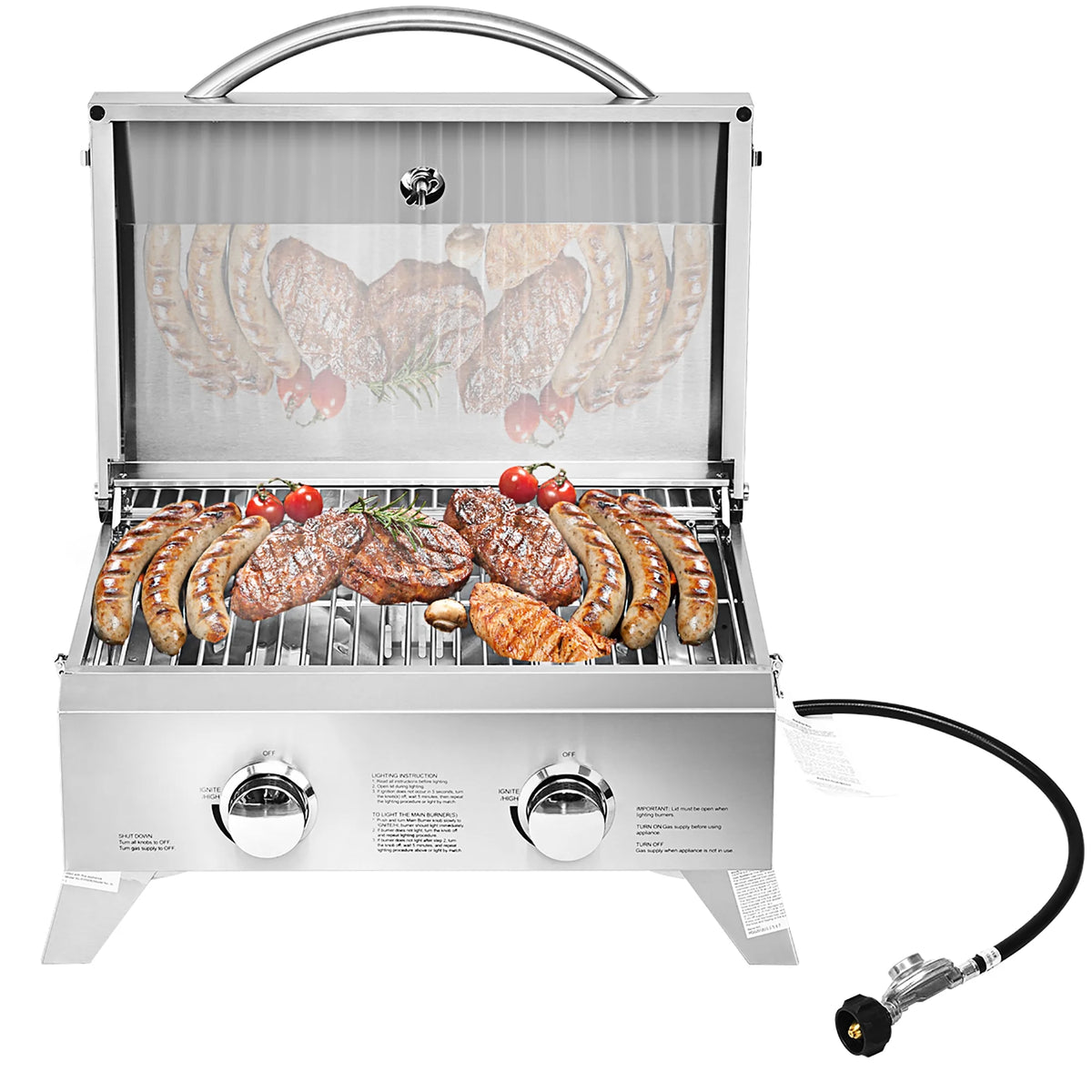 20,000 BTU Stainless Steel Propane Grill N676984