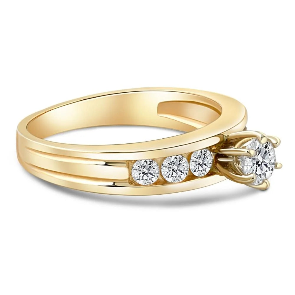 14K Yellow Gold Diamond Engagement Ring P1088