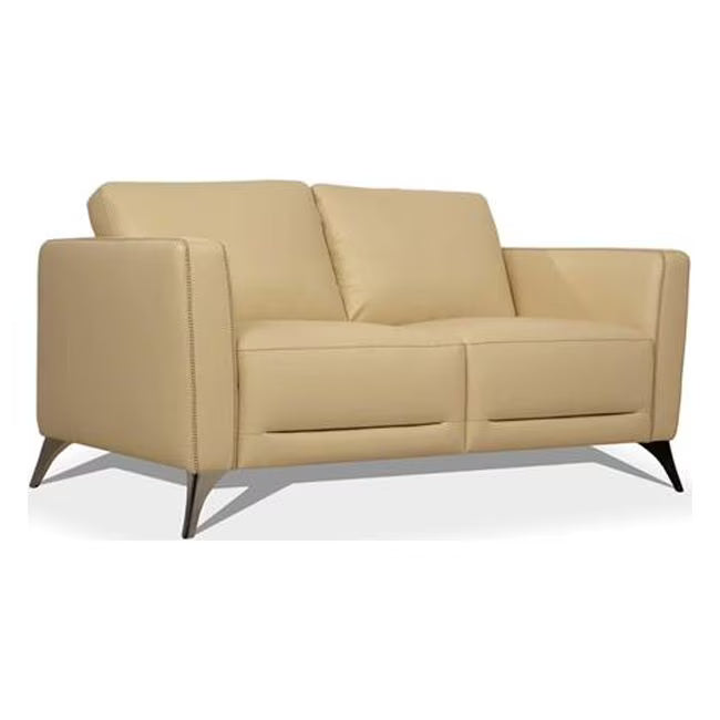 Cream Leather Love Seat T160887