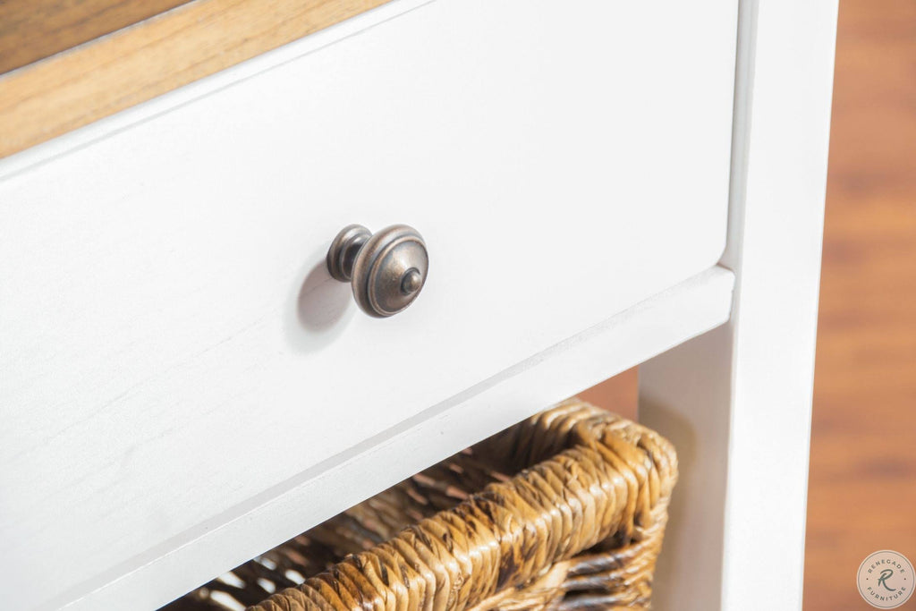 White & Natural Storage Rack M29069
