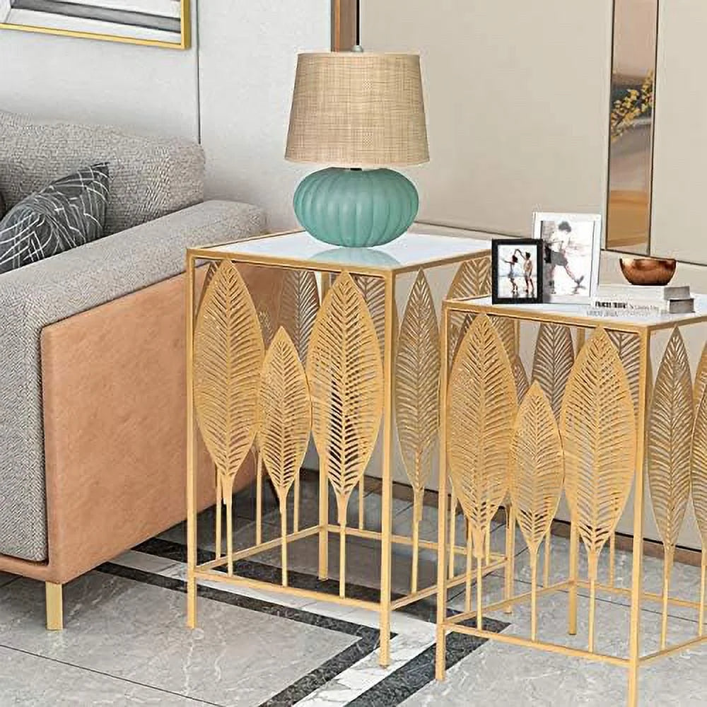 Gold Metal Slim Console Table Set of 2 T648
