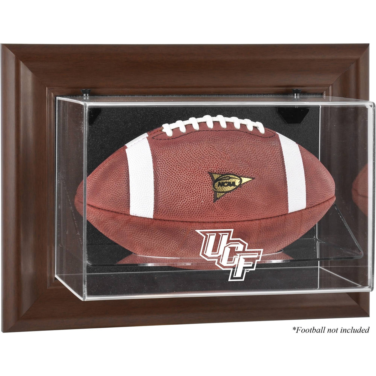 Brown Framed Wall-Mountable Football Display Case U4981