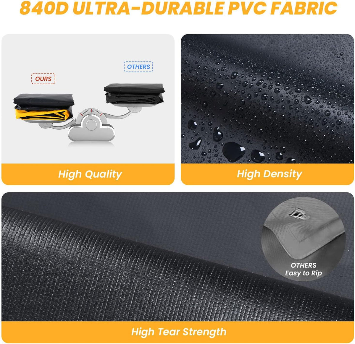 16 Cubic Ft Waterproof 840D PVC Car Roof Cargo Bag U786