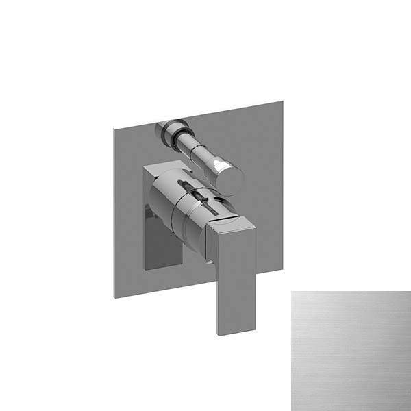 Square Pressure Balancing Valve Trim Plate with Handle and Diverter in Brushed Nickel D47084