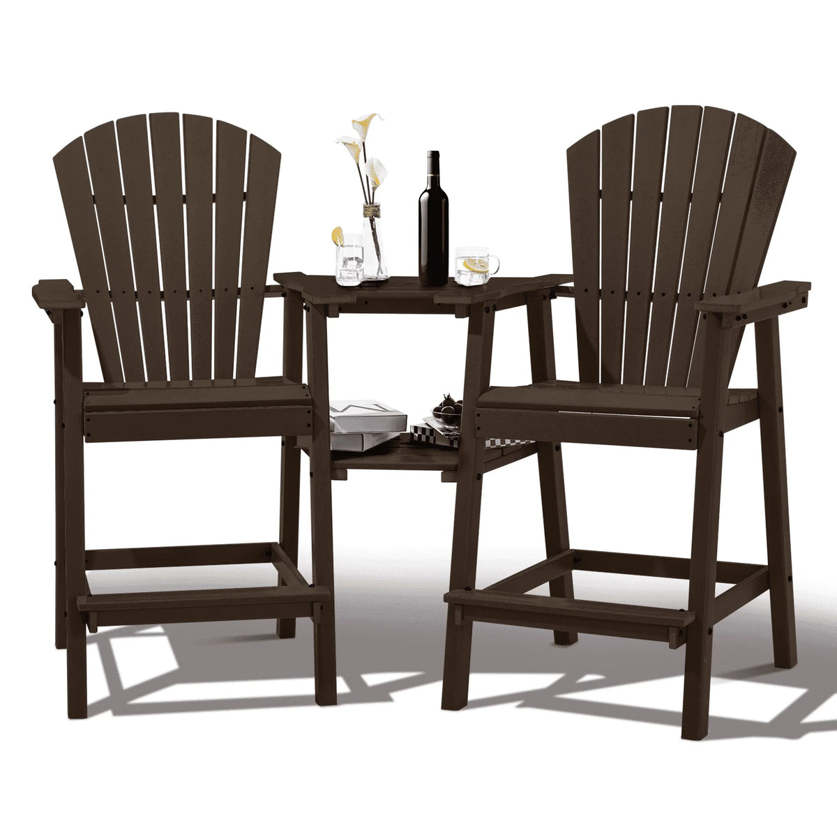 Tall Grey Adirondack Chairs Set of 2 M193686