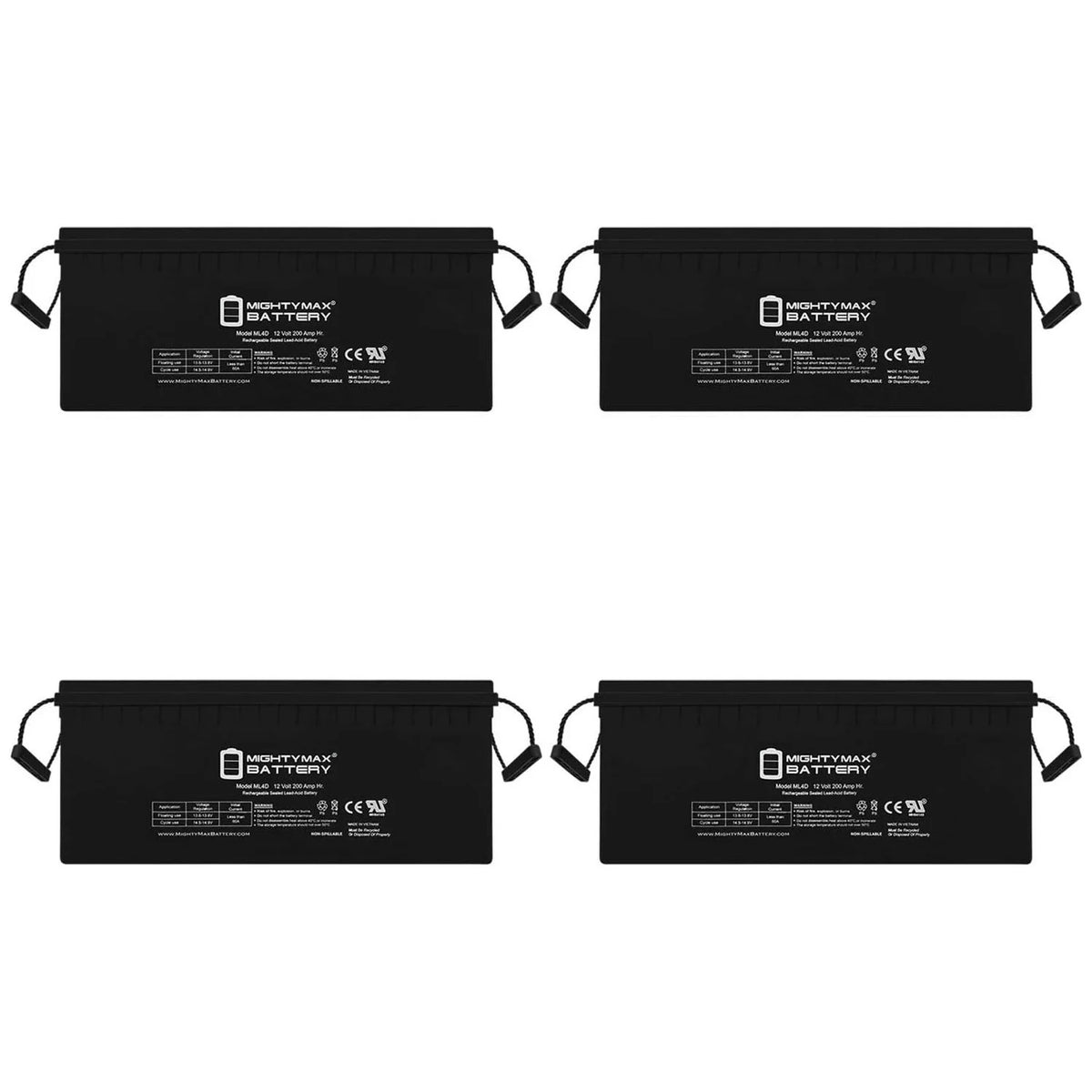 12v 200ah Deep Cycle Battery 4 Pack O571