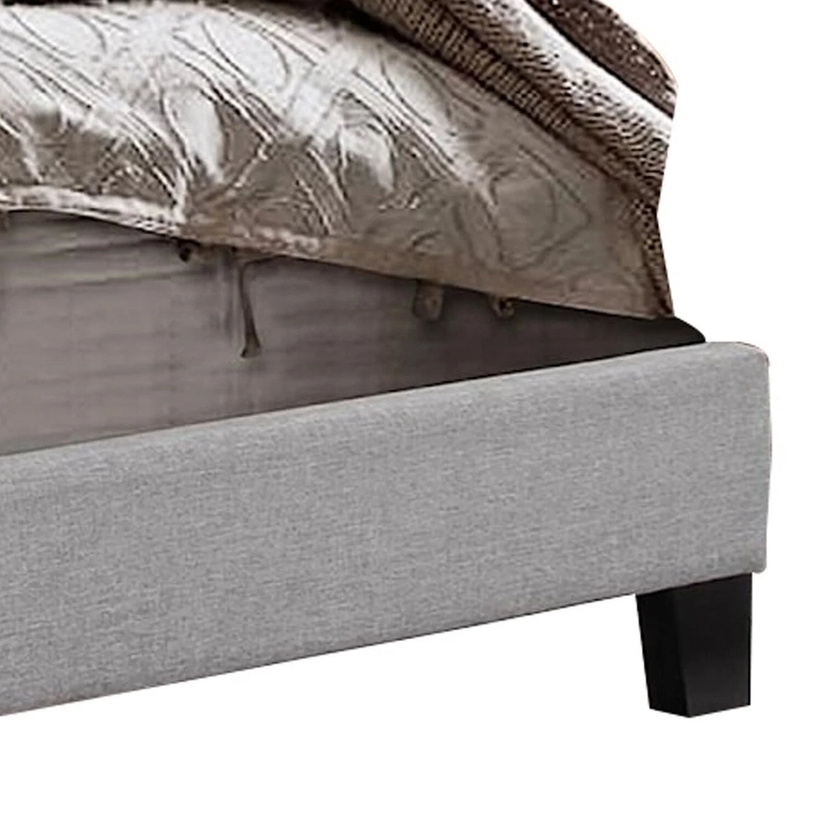 Twin Size Wood Upholstered Bed S99263