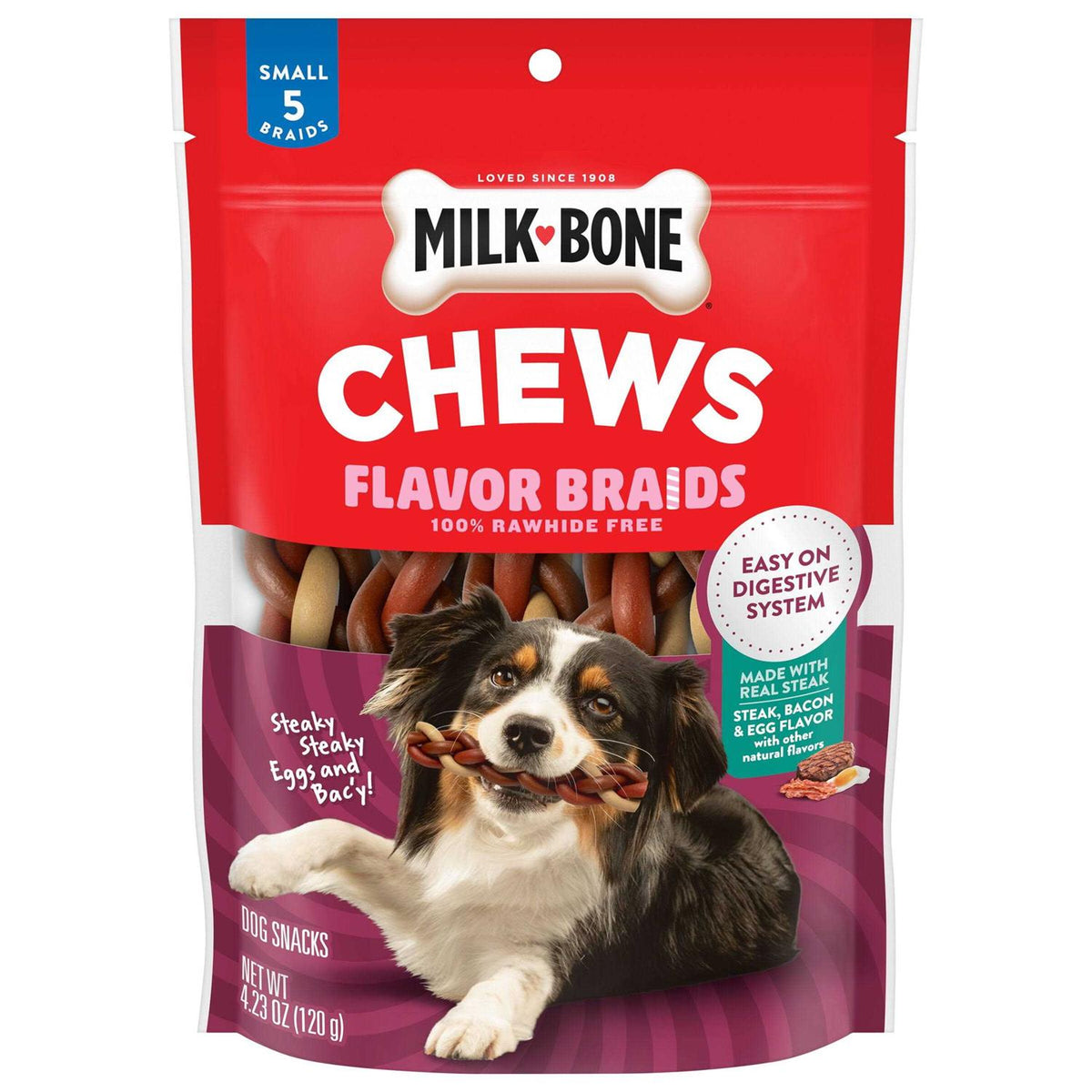 Steaky Eggs & Bacy Flavor Braids Dog Chews Y395688