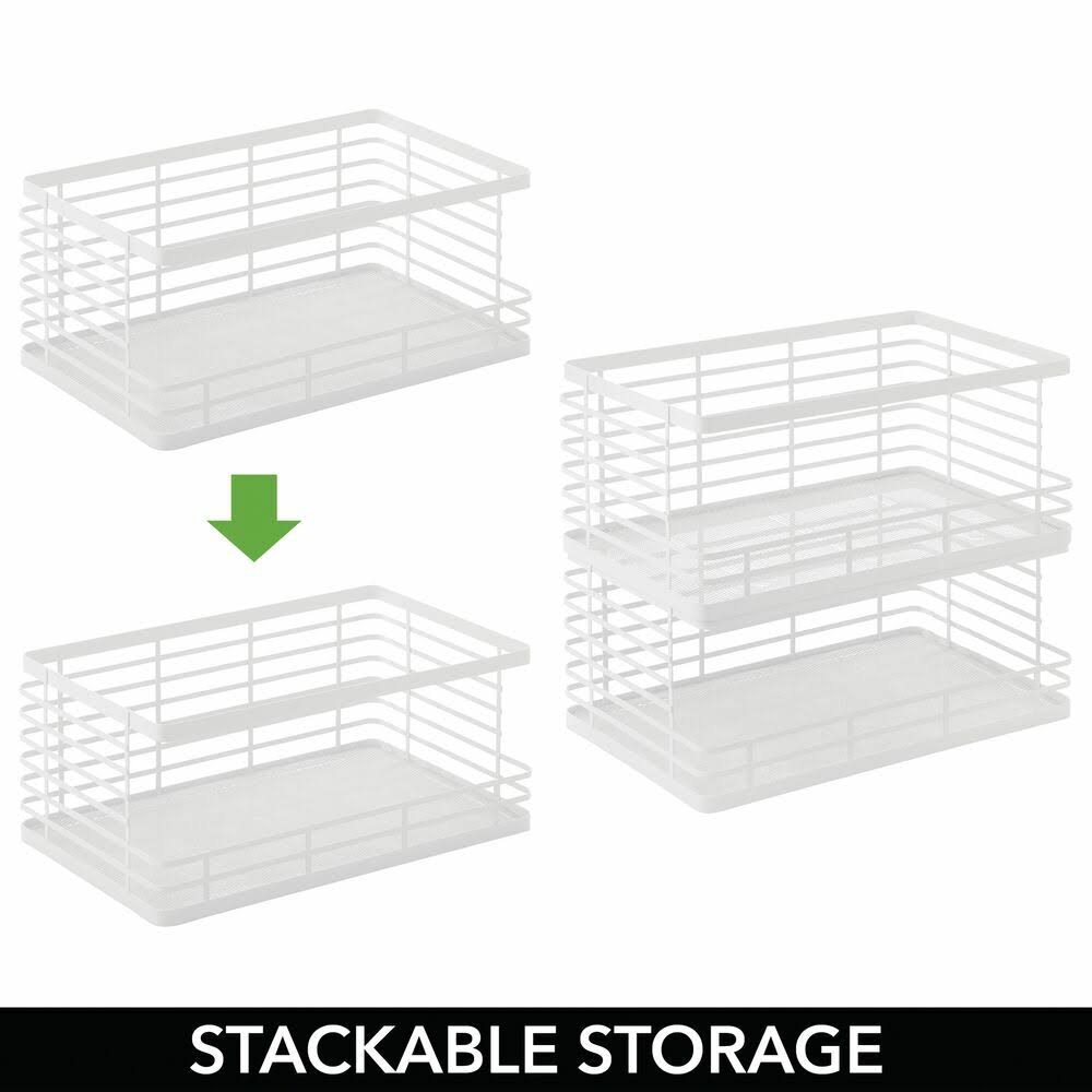 2 Pack Matte White Metal Wire Kitchen Cabinets Z654976