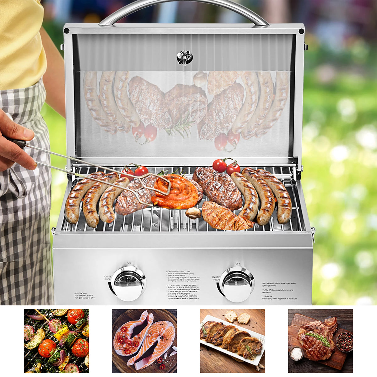 20,000 BTU Stainless Steel Propane Grill N676984