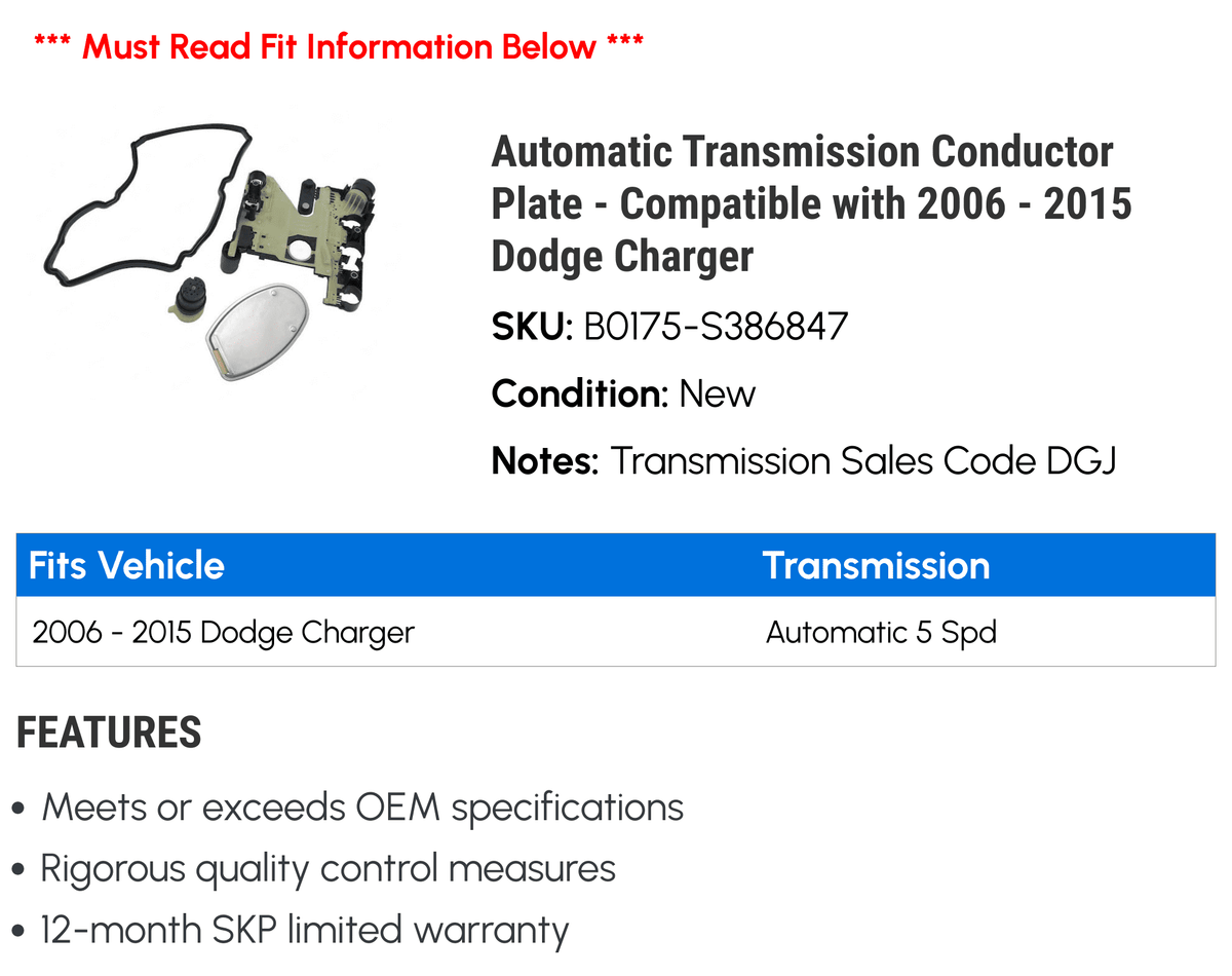 Automatic Transmission Conductor Plate E291