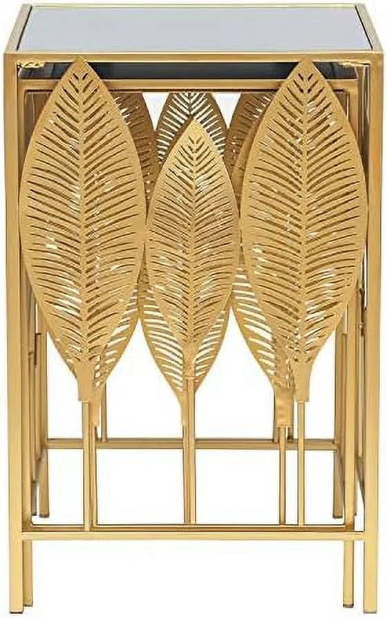 Gold Metal Slim Console Table Set of 2 T648