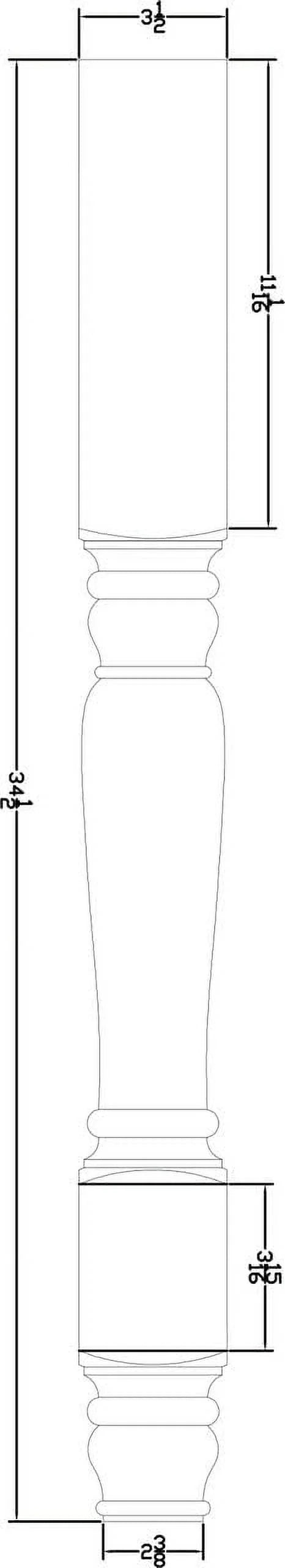 Pine Wood Island Leg 34 1/2" Tall I741172