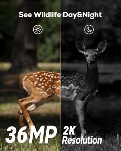2K HD 36MP Trail Camera with 940nm No Glow Night Vision U53429